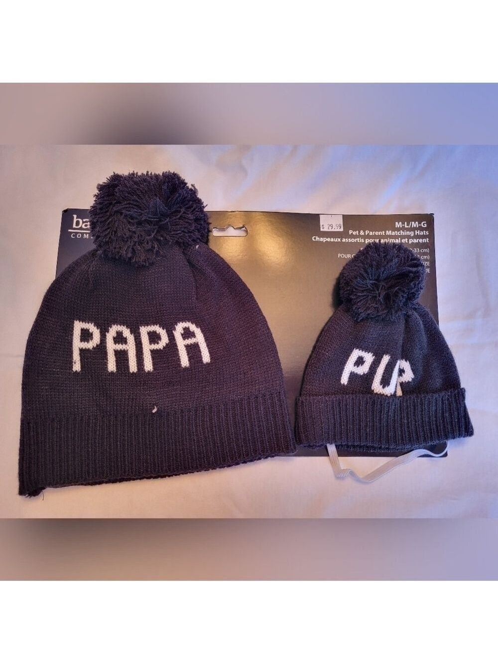 NWT Matching PAPA & PUP Beanie Set, Size M/L